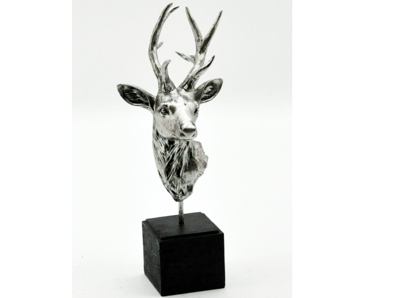 Resin Deer Head W/Stand