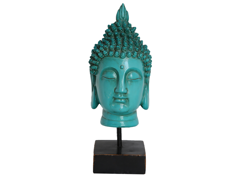 Teal Buddha Head Figurine