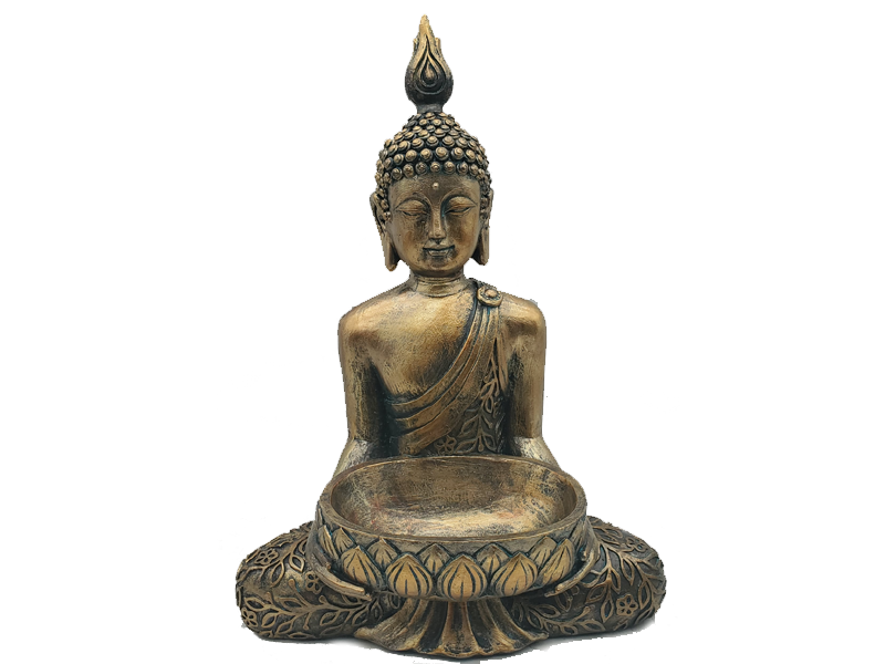 Resin Sitting Thai Buddha Holds Bowl