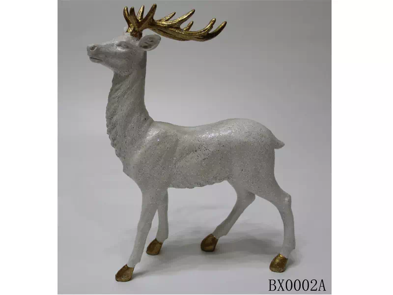 Resin Medium Standing White Deer